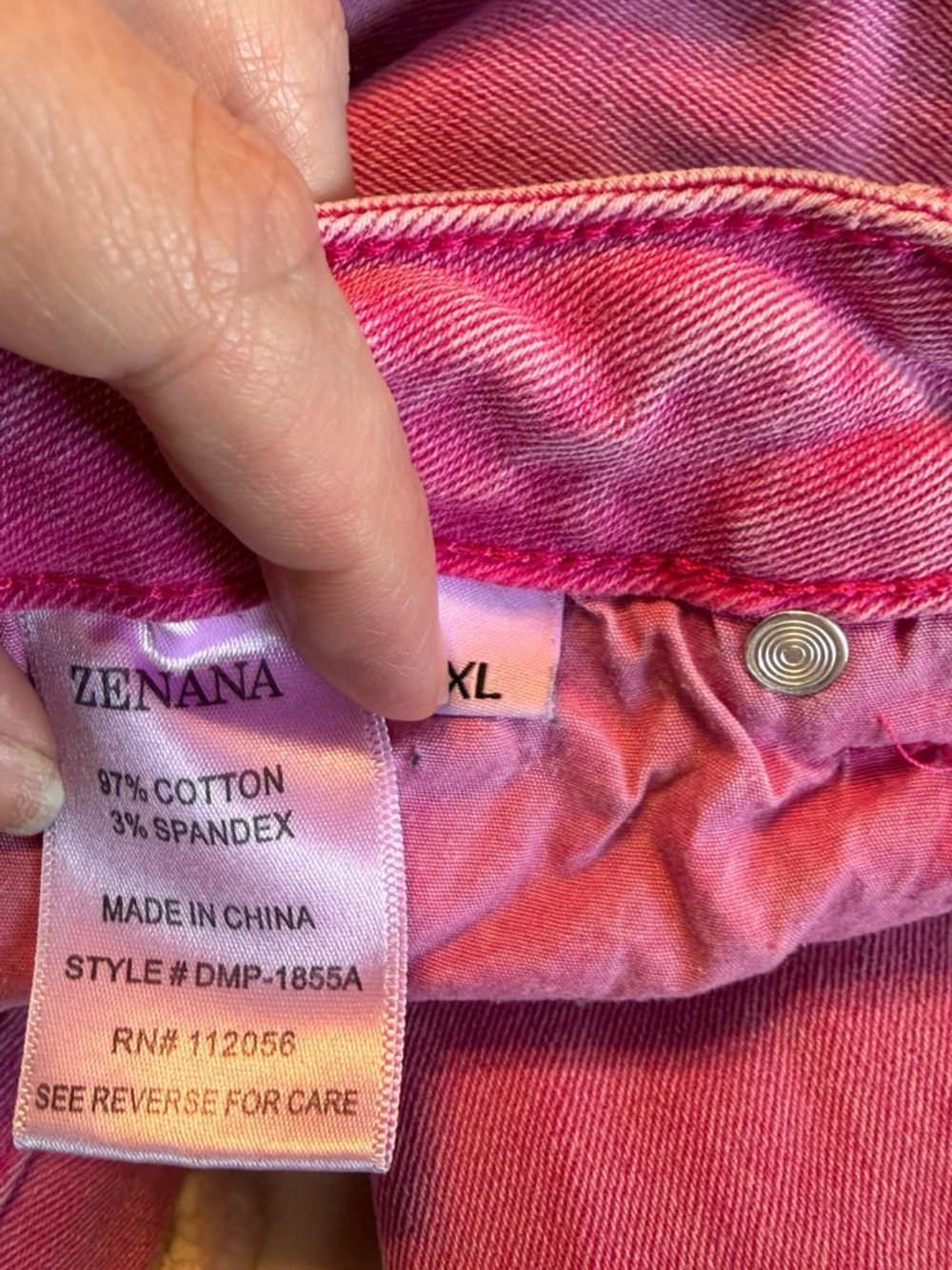 Zenana Pink Bootcut Jeans XL Raw Hem Stretch Denim Trendy Bright Wash - Picture 8 of 10